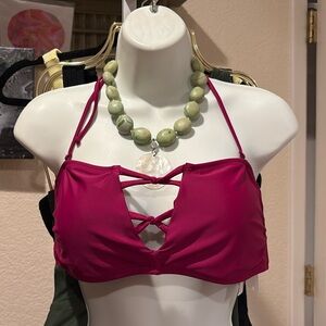 Volcom Corset Style Bikini Top Only NEW WITH TAGS